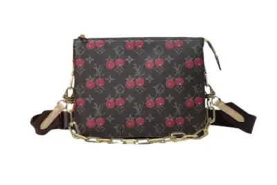 LV x TM Pochette Bag Dark Brown Cherry Métis East West