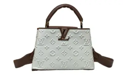 LV Capucines Handbag Taurillon Leather White