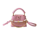 LV Ostrich Capucines Mini Bag Pink