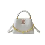 LV Capucines BB Handbag White Taurillon Leather
