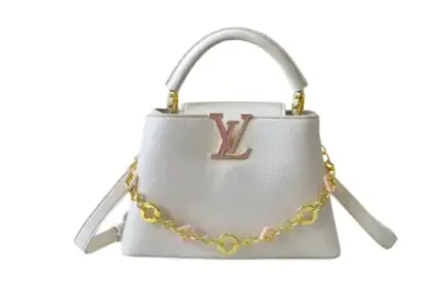 LV Capucines BB Handbag White Taurillon Leather