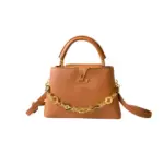LV Capucines BB Handbag Orange Taurillon Leather