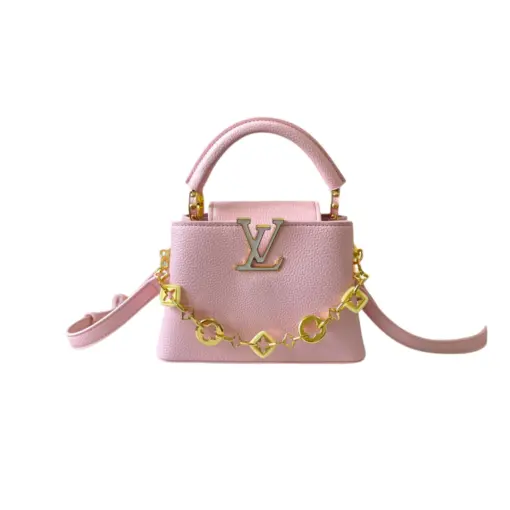 LV Mini Capucines BB Handbag Pink Taurillon Leather