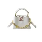 LV Mini Capucines BB Handbag White Taurillon Leather