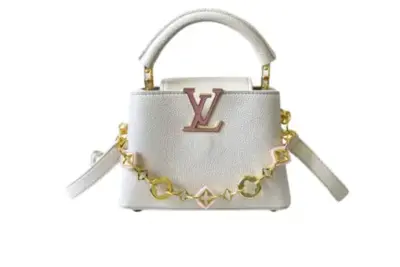 LV Mini Capucines BB Handbag White Taurillon Leather