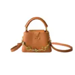 LV Mini Capucines BB Handbag Orange Taurillon Leather