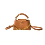 LV Capucines Mini Handbag Orange Taurillon Leather