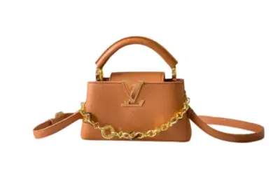 LV Capucines Mini Handbag Orange Taurillon Leather