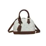 LV Nano Alma BB Bag White Leather Brown