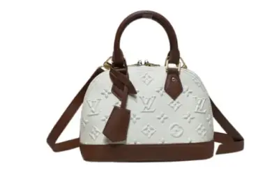 LV Nano Alma BB Bag White Leather Brown