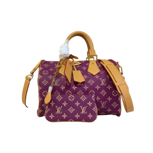 LV Speedy P9 Bandoulière 40 H40 Bag Pink Purple Calfskin