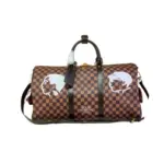 LV Keepall Duffle Bag Damier Ebene Canvas Brown