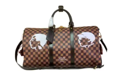 LV Keepall Duffle Bag Damier Ebene Canvas Brown