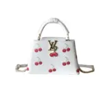 LV x Takashi Murakami Cherry Capucines White Taurillon Leather