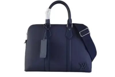 LV Takeoff Briefcase Blue Aerogram Leather Bag Mini