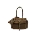 Prada Explore Medium Suede Shoulder Bag Flap