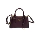Prada Burgundy Galleria Mini Saffiano Leather Bag