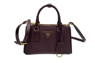 Prada Burgundy Galleria Mini Saffiano Leather Bag