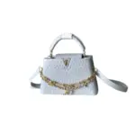 LV Capucines Handbag Light Blue Taurillon Leather