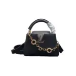 LV Capucines Mini Bag Black Silver Monogram Taurillon Leather