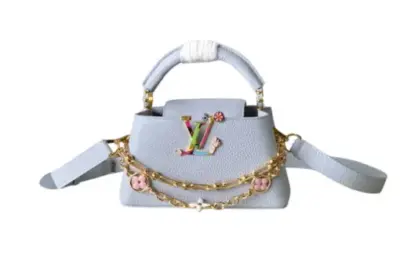 LV x TM Capucines East West Small Handbag Blue Taurillon Leather