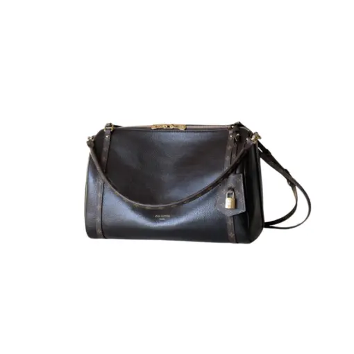 LV Express MM Shoulder Bag Black Calfskin Monogram Canvas