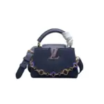 LV Capucines MM Bag Navy Blue Mini