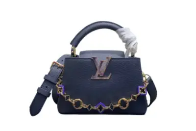 LV Capucines MM Bag Navy Blue Mini