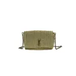 YSL Kate Raffia Shoulder Bag Beige