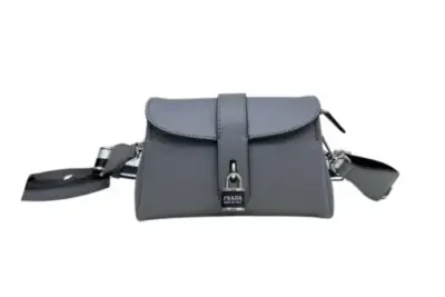Prada Crossbody Bag Leather Gray