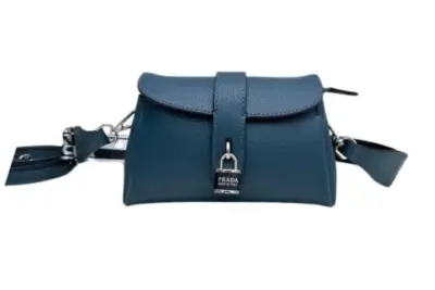 Prada Crossbody Bag Leather Teal Blue