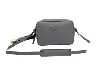 Prada Vitello Phenix Camera Bag Argilla Grey