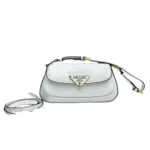 Prada Cleo Patent Leather Shoulder Bag White