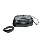 Prada Cleo Patent Leather Shoulder Bag Black