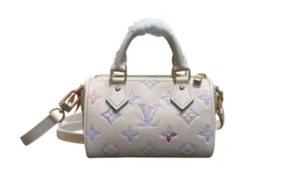 LV Nano Speedy Handbag Monogram Empreinte Cream