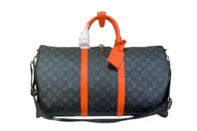 LV Keepall Bandoulière 50 travel Bag Monogram Black Orange