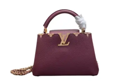 LV Capucines Bag Burgundy Taurillon Leather