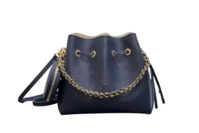 LV Bella Mahina Leather Bag Navy