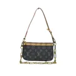 LV Monogram Denim Liv Pochette Handbag Black