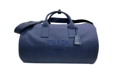 Prada Canvas Duffle Bag Navy Blue