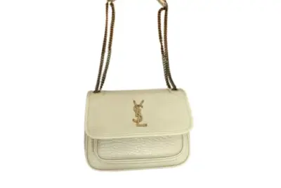 YSL NIKI Messenger Leather Blanc Vintage Bag Mini