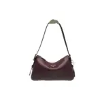 Prada Aimée Medium Leather Shoulder Bag Burgundy Brown