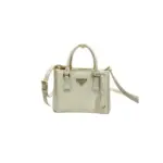 Prada Mini Galleria Saffiano Leather Handbag Neutral White
