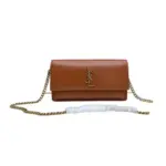 YSL Cassandre Strap Leather Bag Brown