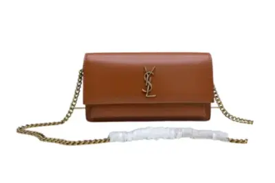 YSL Cassandre Strap Leather Bag Brown
