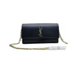 YSL Cassandre Strap Leather Bag Black