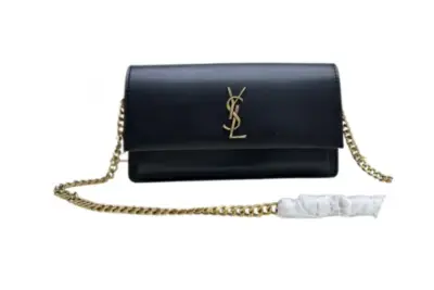 YSL Cassandre Strap Leather Bag Black