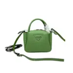 Prada Mini Leather Top Handle Bag Green Leather