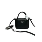 Prada Mini Leather Top Handle Bag Black Leather