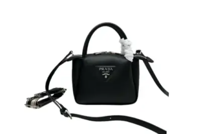 Prada Mini Leather Top Handle Bag Black Leather